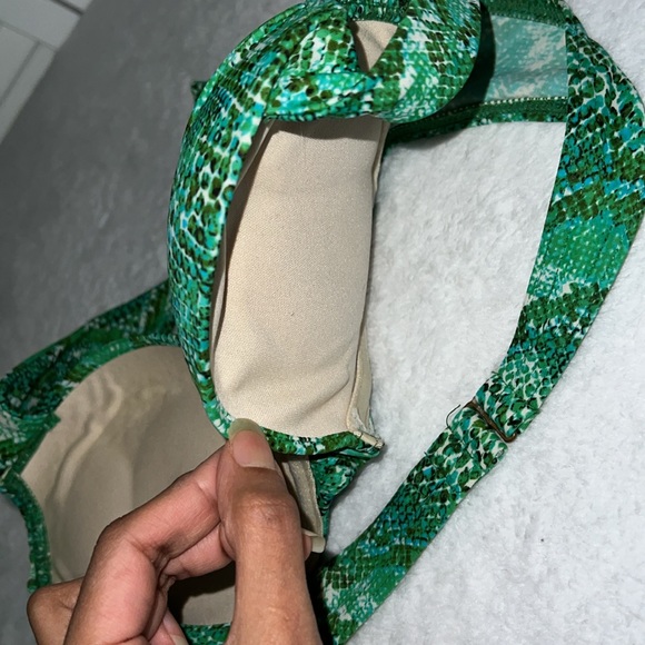 Snake Print Push Up Padded Bikini Top - Picture 6 of 11